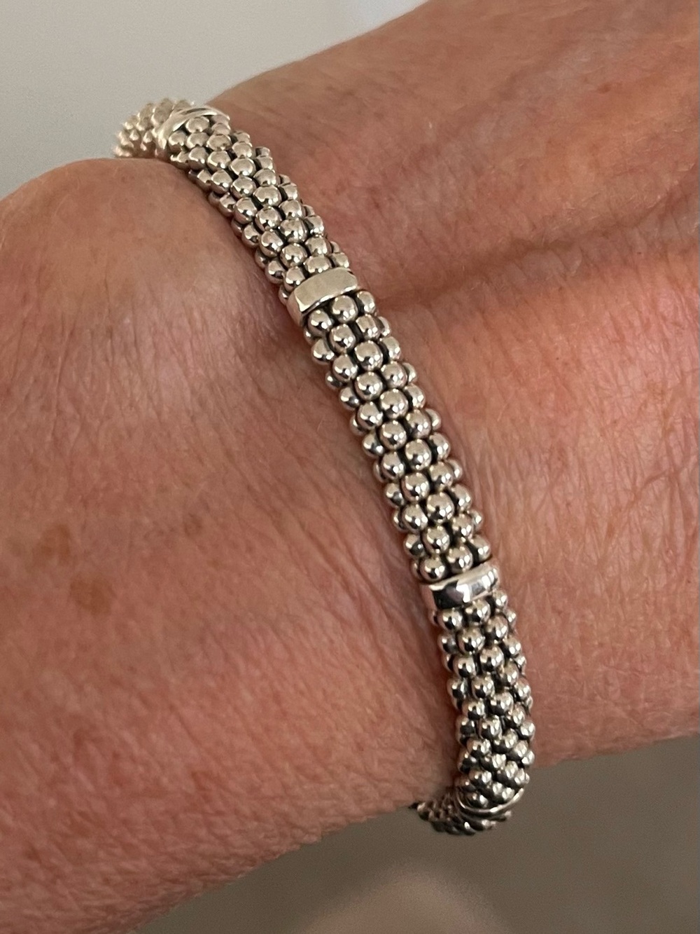 Stunning LAGOS Signature Sterling Silver Caviar Station Bracelet M! - Picture 10 of 16